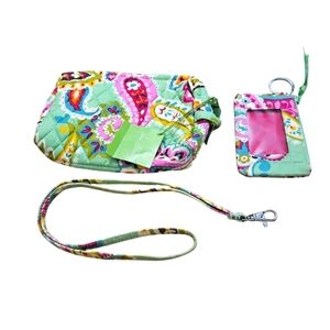 Vera Bradley Tutti Fruity Med Cosmetic Tote Bag NWT + Lanyard + Card/ID Wallet